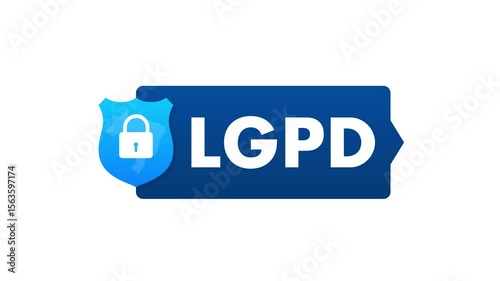 LGPD Security Shield Logo Animation on Changing Backgrounds