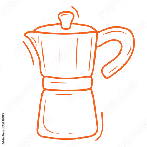 Coffee making shop coffeemaker shop doodle drawing
