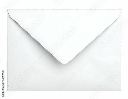 Pristine white envelope, its closed flap hinting at untold messages or secret correspondence.