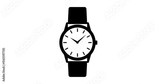 Wristwatch icon in black silhouette style on white background