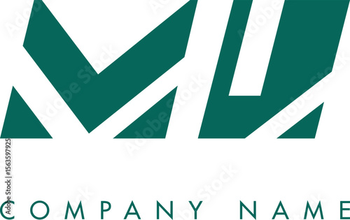 Creative Abstract Initial MU Letter Logo Design