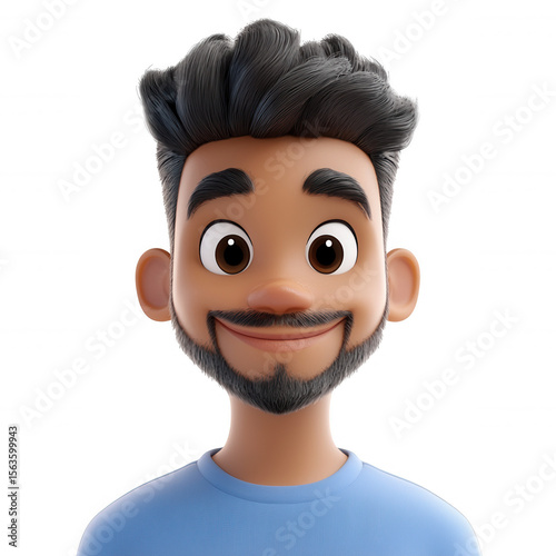 3d icon user cartoon man smiling, perfect for various projects with its transparent background