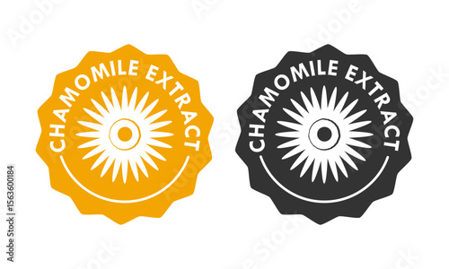 chamomile extract badge design logo template illustration