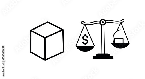 Financial balance and stability concept vector illustration for design projects
