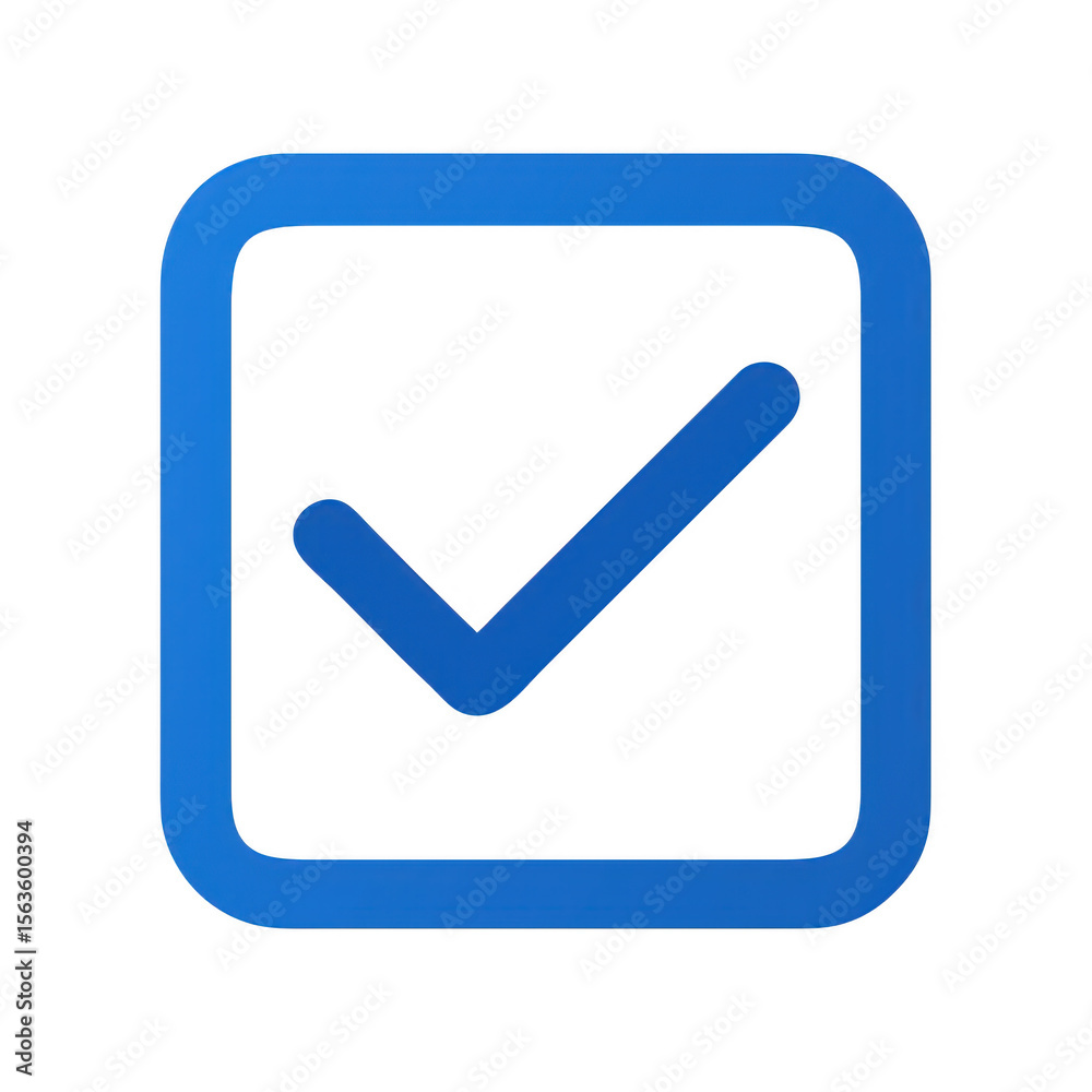Blue check mark inside square icon isolated on transparent background Blue check mark inside square icon isolated on transparent background