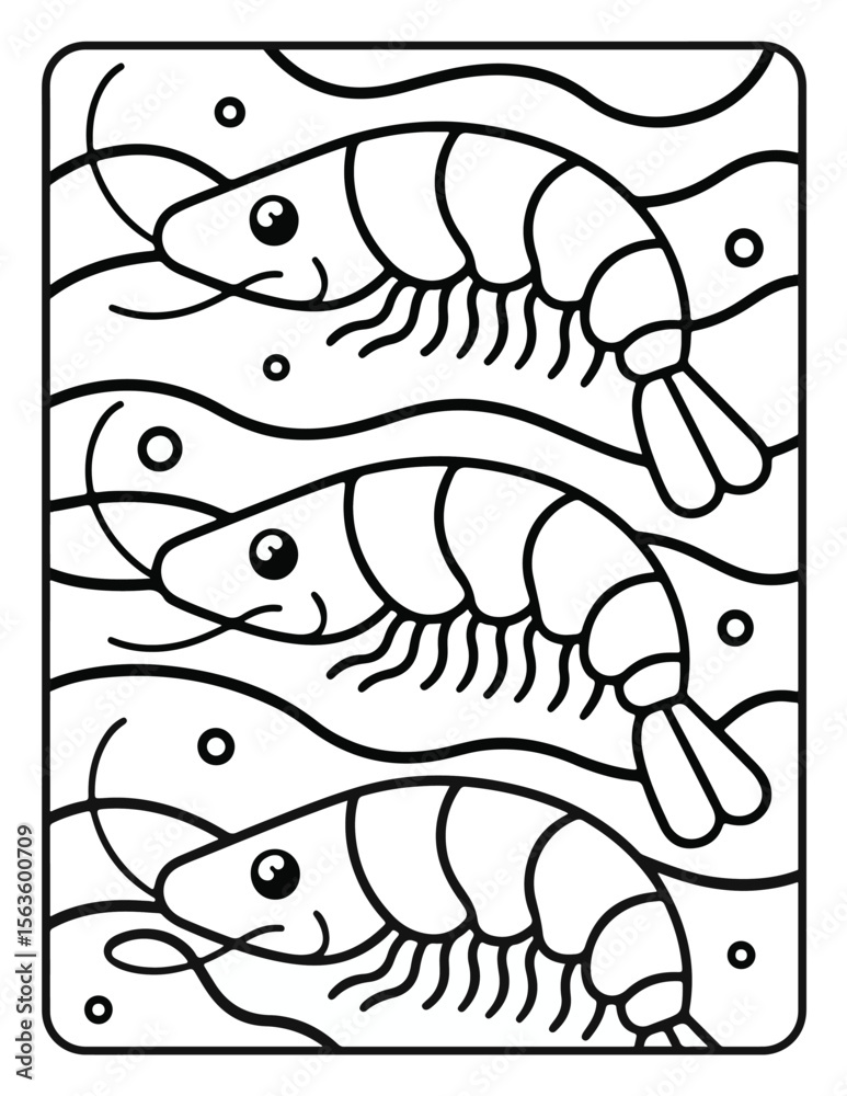 Fototapeta premium Cute Sea Animal Vector Coloring Pages