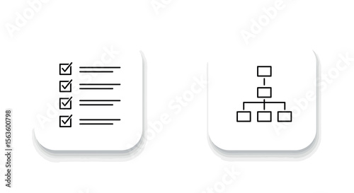 Business management checklist and flowchart vector illustration for organizational design