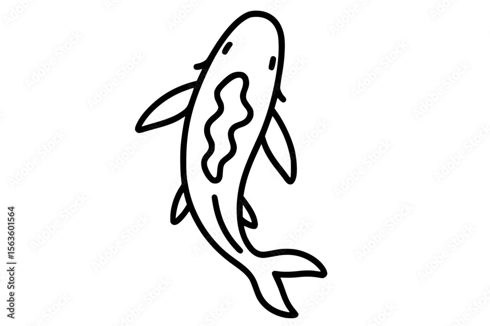 Naklejka premium Vector Illustration of Minimalist Koi Fish Icon