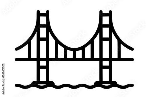 Vector Illustration of Suspension Bridge Icon