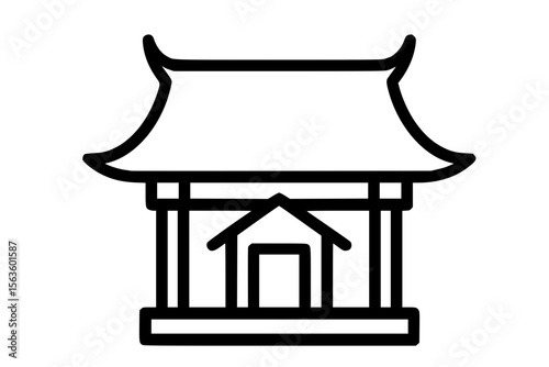 Vector Illustration of Traditional Shinto Shrine