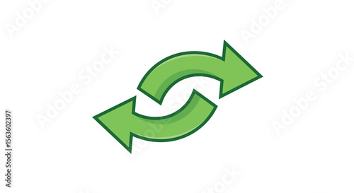 Free Download Green refresh arrows vector illustration - icon for synchronization and update in flat design - GFXLoad