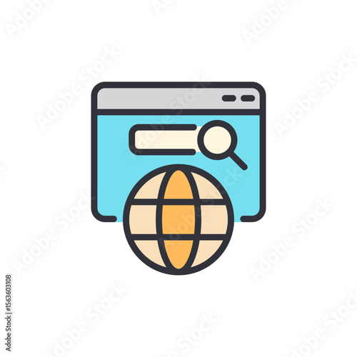 Global Internet Search Concept Representing World Wide Web Access