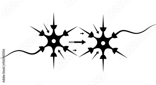 Neuron connection vector illustration - abstract science design for educational poster