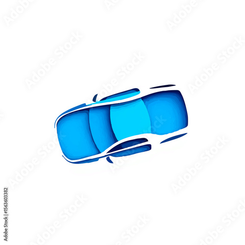Blue Car Cut Into Sections for Analysis

