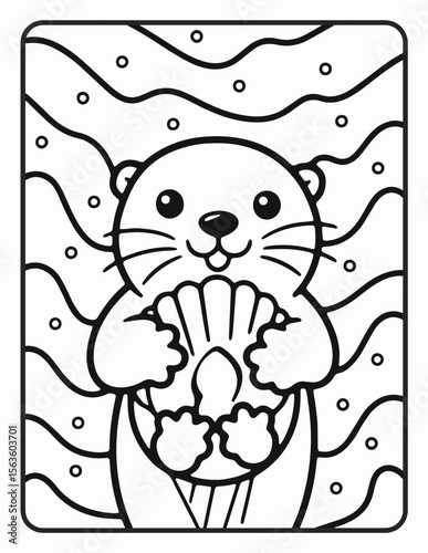 Cute Sea Animal Vector Coloring Pages