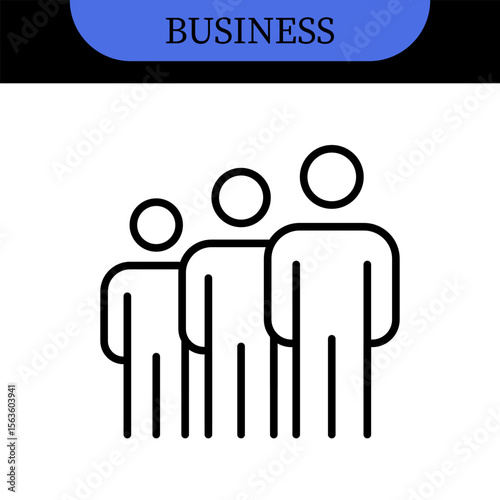 Business People Line Editable Icons set. Vector illustration in modern thin line style of business related icons: research, meeting, business communication, male and female avatars, team structure