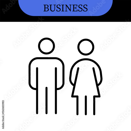 Business People Line Editable Icons set. Vector illustration in modern thin line style of business related icons: research, meeting, business communication, male and female avatars, team structure