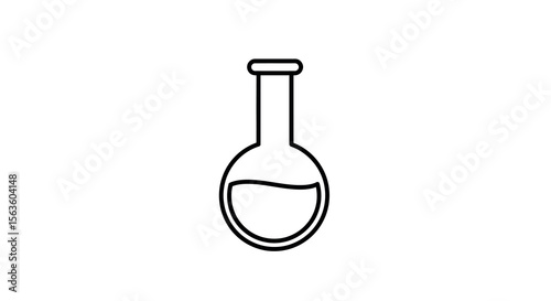 Laboratory flask icon vector illustration for science and education design in minimal line style