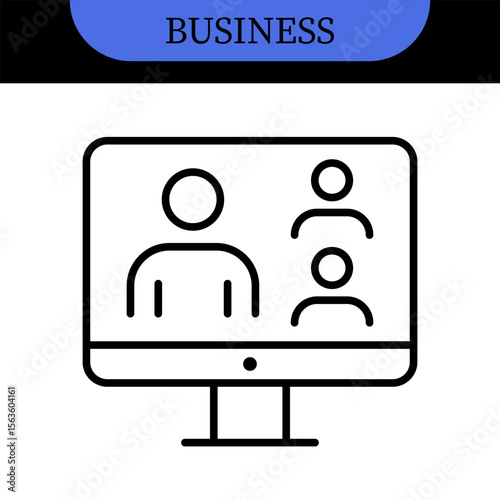 Business People Line Editable Icons set. Vector illustration in modern thin line style of business related icons: research, meeting, business communication, male and female avatars, team structure