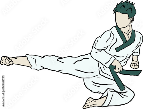 taekwondo kick vector