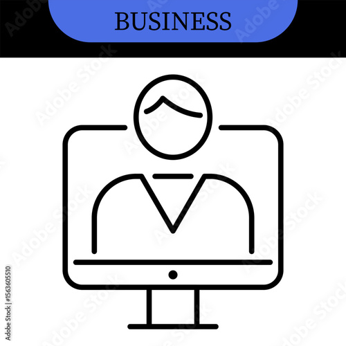 Business People Line Editable Icons set. Vector illustration in modern thin line style of business related icons: research, meeting, business communication, male and female avatars, team structure
