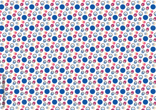 Vibrant seamless vector pattern circles, rings, outlines, digital use