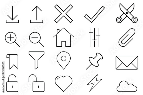 Interface icon vector illustration with minimal line style for UI UX web mobile design tools and essential element collection.