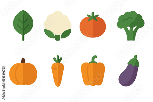 Assorted vegetables displayed in a colorful and simplistic design ready for a fresh meal preparation