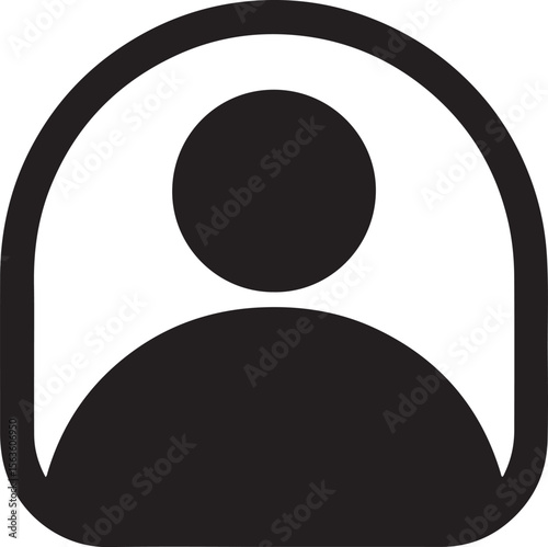 Black and white person icon profile silhouette vector