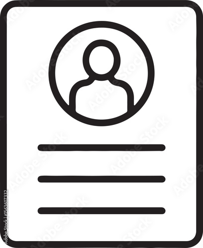 Minimalist profile card with person icon and text lines user