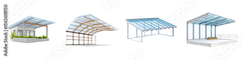 Wallpaper Mural Collection of 3D Rendered Shelters and Canopies on White Background Torontodigital.ca