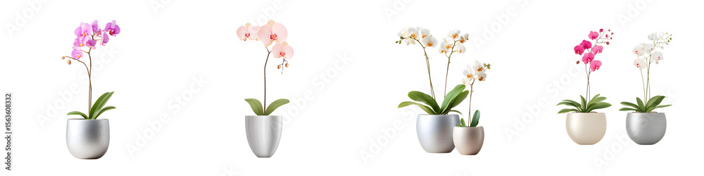 custom made wallpaper toronto digitalOrchid Flowers in Pots: Watercolor Potted Plants Set