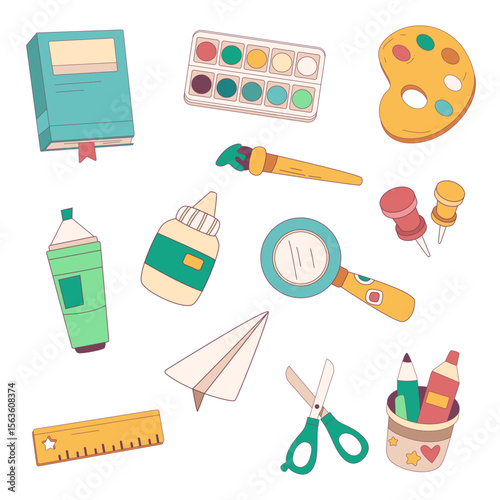 Kids School Supplies Object Illustration Pack