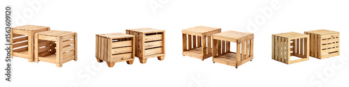 Wallpaper Mural Set of Rustic Wood Crate Side Tables: Farmhouse Furniture Torontodigital.ca
