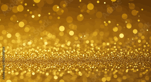 Abstract Golden Glitter Background with Bokeh Lights for Festive Celebrations