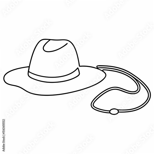 Cowboy hat and lasso on a white background western rodeo