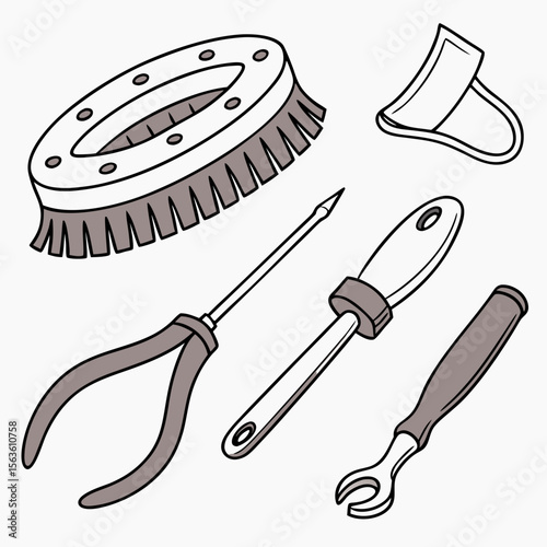 Grooming tools horseshoe cleaning supplies horse care grooming brush