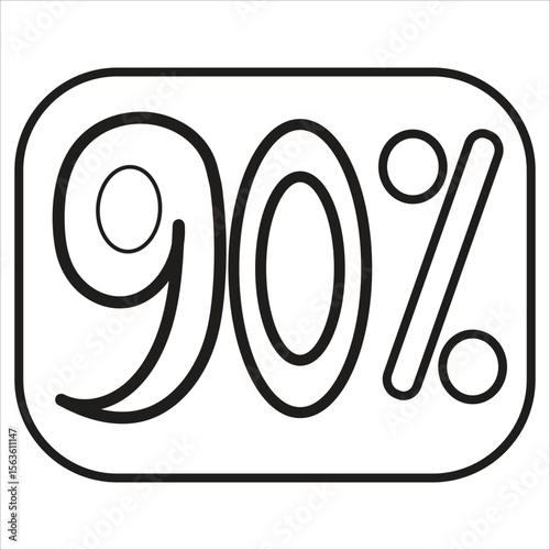 90 Percent Icon vector illustration