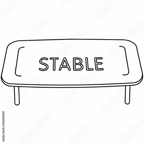 Rectangular signboard with word stable text lettering
