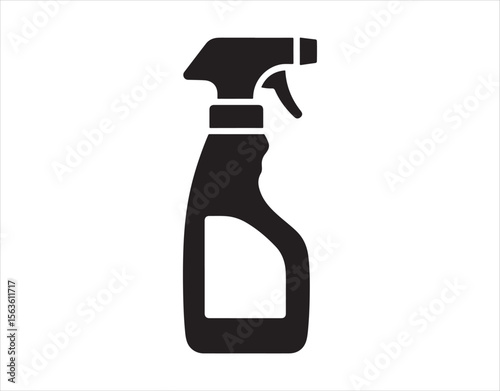 Vector pictogram of a plastic cleaning bottle, ideal for web and mobile interfaces.

