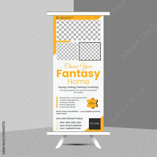 This Pull Up Banner template design is clean and professional. It is suitable for any project purpose and all types of business. Latest design and easily editable.