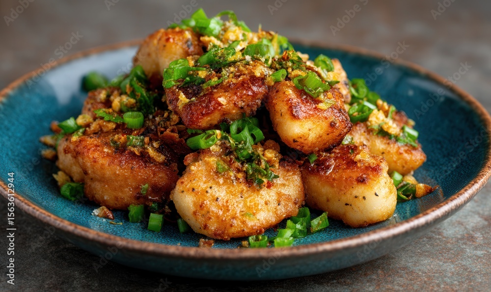 Fototapeta premium Zesty cod tongues with scrunchions
