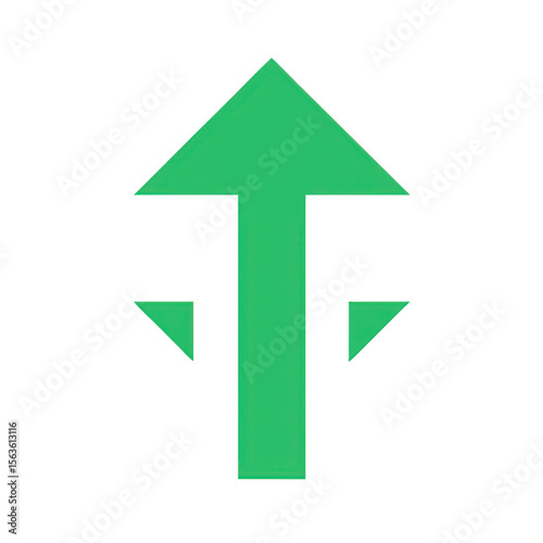 Free Download Green upward arrow with side triangles isolated on transparent background - GFXLoad