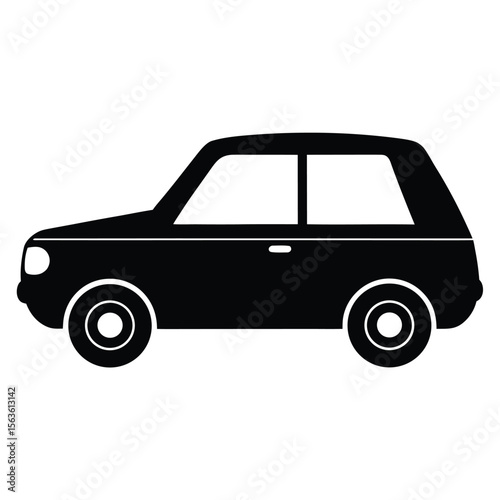 Simple Car Silhouette for Travel and Transportation