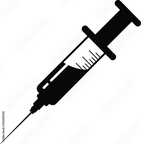 Medical Syringe Injection Icon Illustration