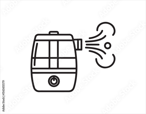 Isolated air humidifier icon in linear vector format.


