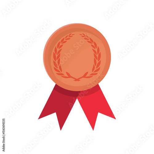 Simple Bronze Medal Red Ribbon