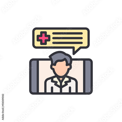 Online Medical Consultation With Doctor On Smart Phone Screen