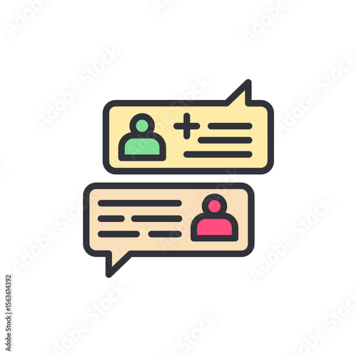 Two Speech Bubbles Representing Online Conversation And Networking