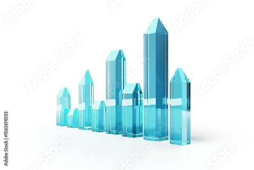 Ultra Hd Image of 3D Financial Down Bar Chart Icon Isolated on the White Background